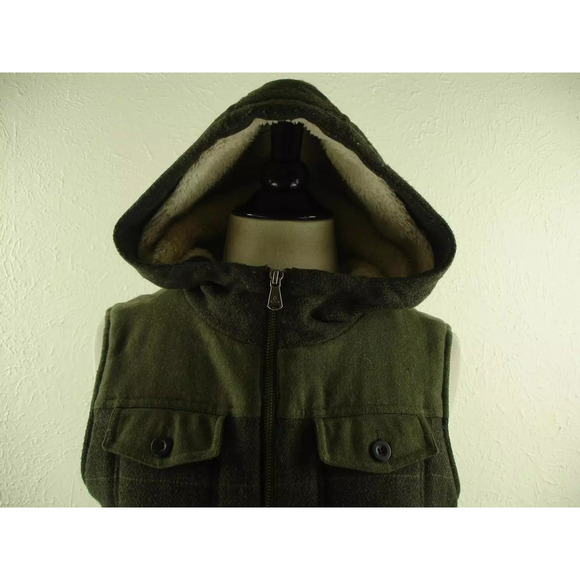 prAna Women's M Ava Vest Jacket Hooded Insulated Full-Zip Cargo Green Wool Blend - Picture 2 of 10